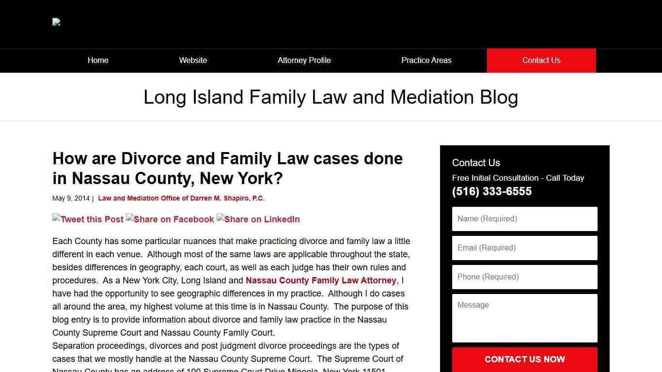How are Divorce and Family Law cases done in Nassau County, New York? — Long Island Family Law and Mediation Blog — May 9, 2014